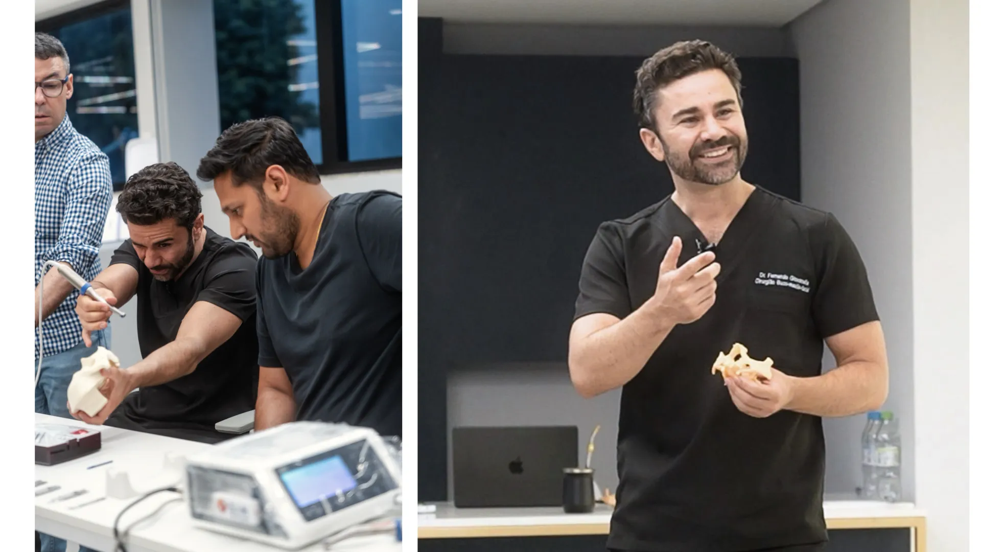Dr. Fernando Giovanella em curso prático de implante zigomático com dentistas